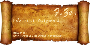 Füzesi Zsigmond névjegykártya